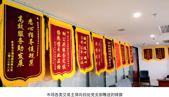 市场各类交易主体向四处党支部赠送的锦旗