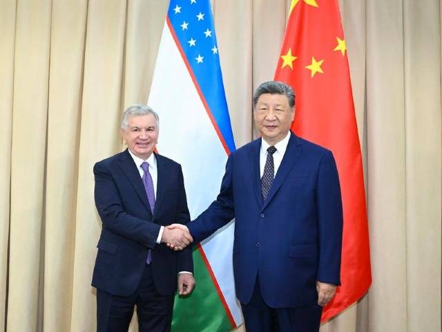 习近平会见乌兹别克斯坦总统米尔济约耶夫